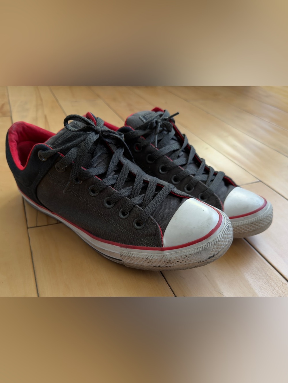 Converse Men’s All Star Black Canvas Sneakers with Red Lining